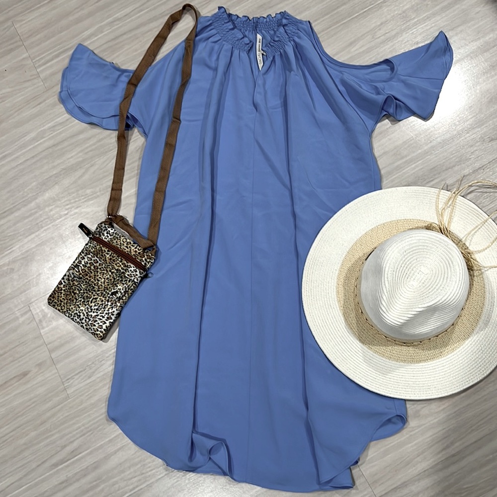 Sky Blue Cold Shoulder Dress